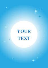 Fototapeta na wymiar Blue doodle with geometric stars; geometric layout with your text