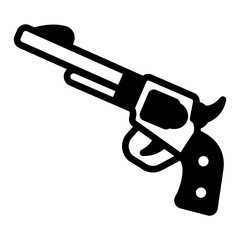 
Well designed glyph line style icon of  handgun