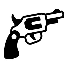 
Well designed glyph line style icon of  handgun