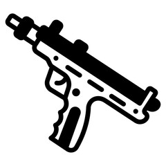 
Well designed glyph line style icon of  handgun