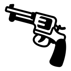 
Well designed glyph line style icon of  handgun