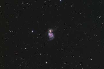 Galaxies in the dark black night sky