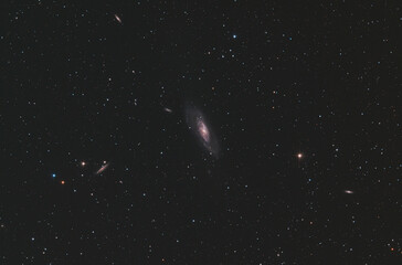 Galaxies in the dark black night sky