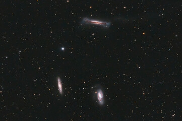 Galaxies in the dark black night sky