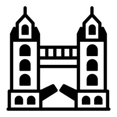 
A london tower bridge solid icon in editable design 

