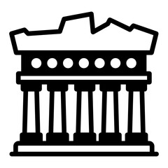 
An athens glyph icon, greek building 

