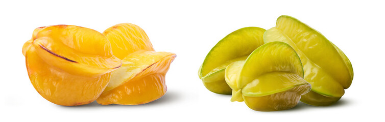 Fresh yellow carambola isolated on white