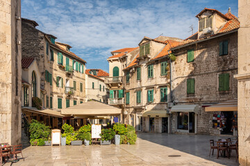 Fototapeta na wymiar Historic view of the Trogir old town, Croatia