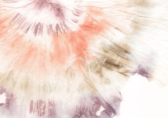  White Tie Dye Wash. Ink Multi Fun Illustration.