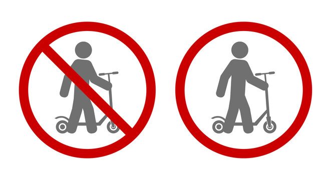 push scooter stop warning sign icon