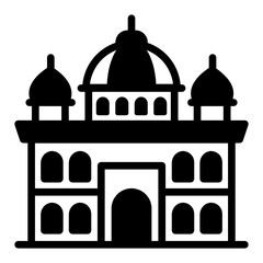 
An akshardham temple icon glyph design

