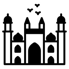 
The grand jamia masjid in lahore, solid icon

