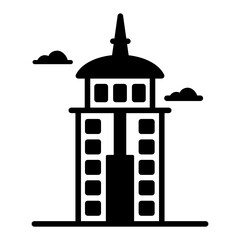 
The tallest architecture in japan, yokohama landmark solid icon

