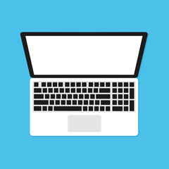 Laptop flat vector icon illustration 