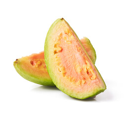 Fresh ripe guava isolated on white background