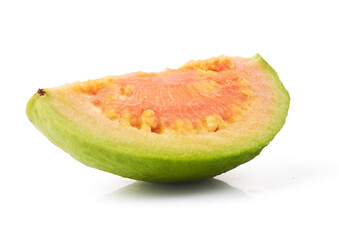 Fresh ripe guava isolated on white background