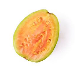 Fresh ripe guava isolated on white background