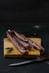 Dry cured beef sausage
