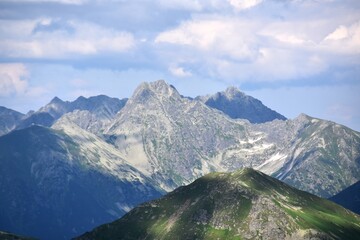 Fototapeta na wymiar High and Western Tatras, National Park, hiking trails, mountains in Slovakia,