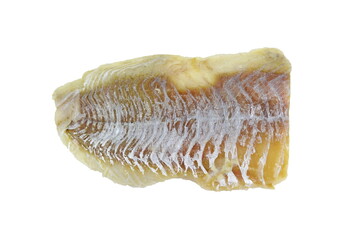 Raw cod fillet before cooking. Isolated over white background