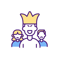 Monopoly RGB color icon. Selling goods with no competitors. Company domination one sector and industry. Market power. Economic profit. Selling unique product in market. Isolated vector illustration