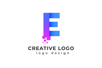 H Letter Design with Creative Dots Bubble and Blue Pink Colors Vector Illustration.