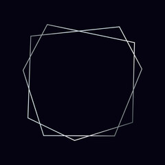 Silver geometric polygonal frame