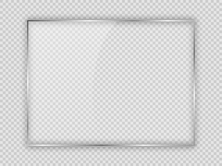 Glass plate in rectangle frame