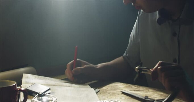 Young man building things in his garage.