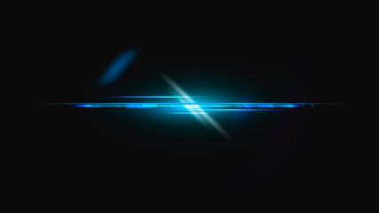 Fototapeta premium Blue anamorphic lens flare design element