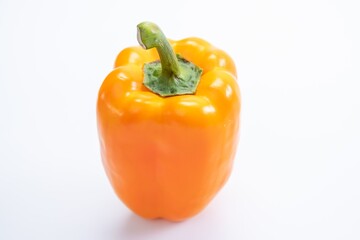 Yellow Pepper paprika whole isolated sweet. white background.