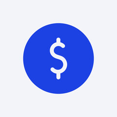 Currency social media icon in blue flat style