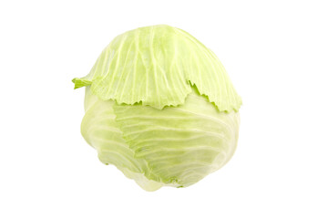 White cabbage head isolated on white background