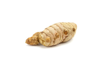 Curcuma root isolated on white background. Turmeric