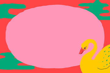 Swan frame in abstract animal illustration