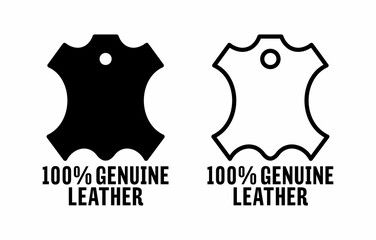 "100% genuine leather" item information sign