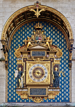 The Conciergerie clock, the oldest public clock in Paris, France