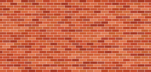 Brick wall. Brick background. Red and brown texture. Old brickwork. Pattern of building with stone and concrete. Vintage tile for house. Masonry and cement for new construction of exterior. Vector