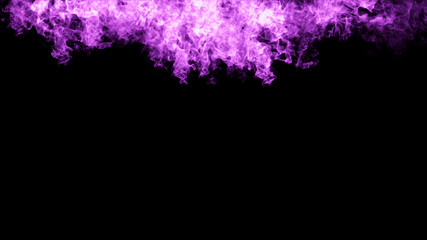 Purple Fire on isolated background. Perfect explosion effect for decoration and covering on black background. Concept burn flame and light texture overlays.