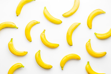 Fresh ripe bananas pattern. Fruit background