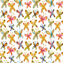 Butterfly seamless pattern. Illustration for fabric und textile design, wallpaper, wrapping, surface design, decoration.