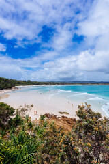 Overlooking a beautiful beach at Byron Bay, New South Wales, Australia