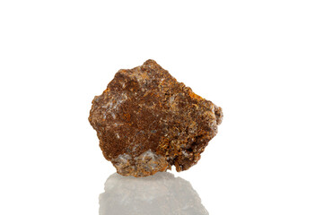 macro mineral stone Wulfenite on a white background