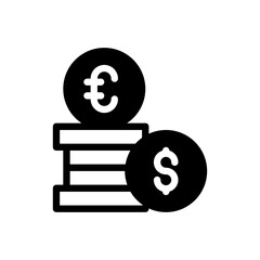 Currency Vector Glyph Icon. Hotel and Services Symbol EPS 10 