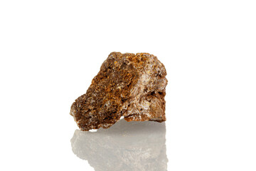 macro mineral stone Wulfenite on a white background