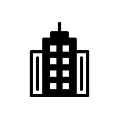 Hotel Building Vector Glyph Icon. Hotel and Services Symbol EPS 10 