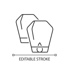 Lantern festival linear icon. Traditional chinese new year celebration. First full moon night. Thin line customizable illustration. Contour symbol. Vector isolated outline drawing. Editable stroke