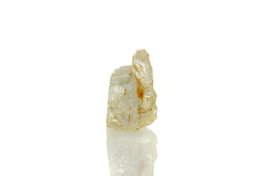 macro mineral stone topaz on a white background