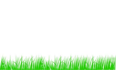 Obraz premium Green grass border isolated on a white background