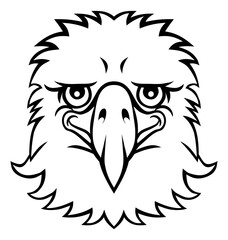 Eagle Mascot Cute Happy Cartoon Character